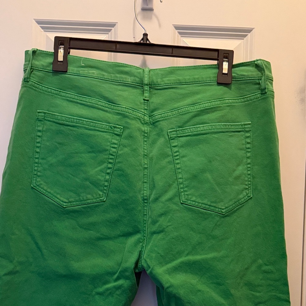 LOFT Green Cropped Wide-Leg Pants - Picture 4 of 4